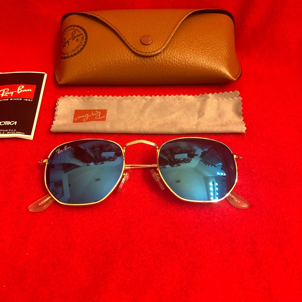 Ray-Ban Hexagonal Blue Unisex Sunglasses